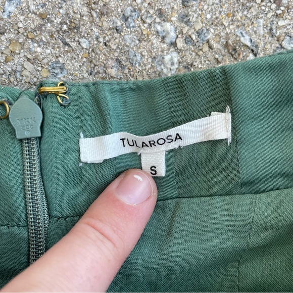 TULAROSA Revolve Kade Pant Green Striped Pleated Wide Leg Trousers Size Small - Picture 9 of 16